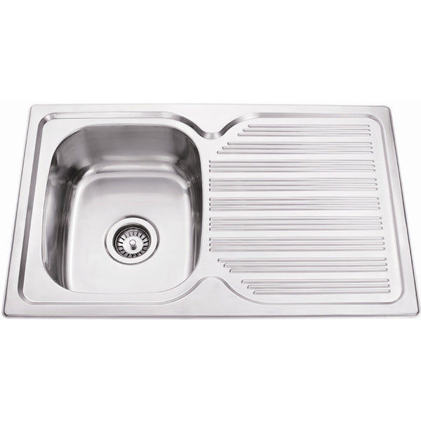 Eden Single Bowl & Single Drainer Kitchen Sink 780 x 480mm PN780ALHB