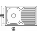 Eden Single Bowl & Single Drainer Kitchen Sink 780 x 480mm PN780ALHB