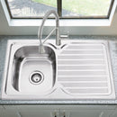 Eden Single Bowl & Single Drainer Kitchen Sink 780 x 480mm PN780ALHB