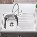 Eden Single Bowl & Single Drainer Kitchen Sink 780 x 480mm PN780ALHB