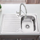 Eden Single Bowl & Single Drainer Kitchen Sink 780 x 480mm PN780ARHB