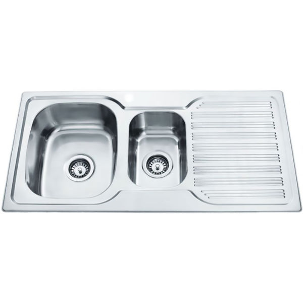 Eden 1 & 1/2 Bowl & Single Drainer Kitchen Sink 980 x 480mm PN980ALHB