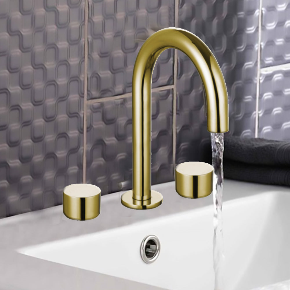 Tana 1/4 Turn C/D Basin Tap Set Brushed Gold - POK90NZ04-BG