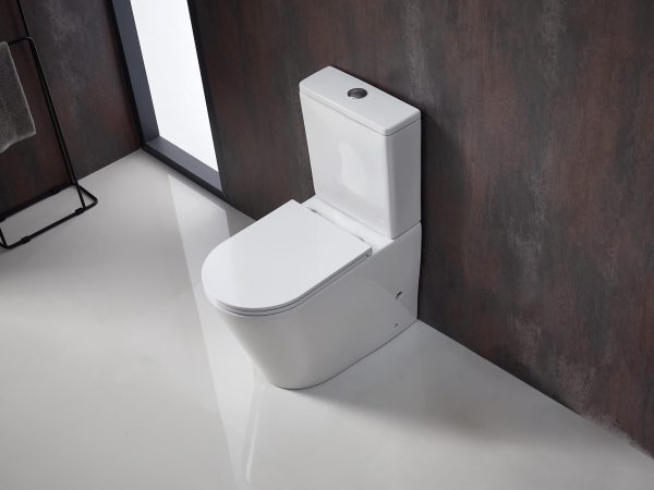Rimless Tornado Quiet Flush Toilet Suite Matt Black - Bathroom Hub