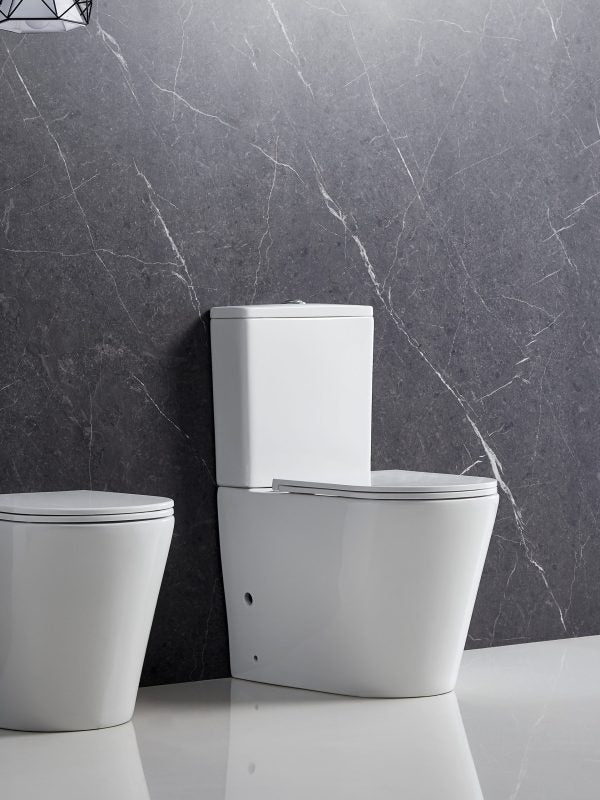 Rimless Tornado Quiet Flush Toilet Suite Matt Black - Bathroom Hub
