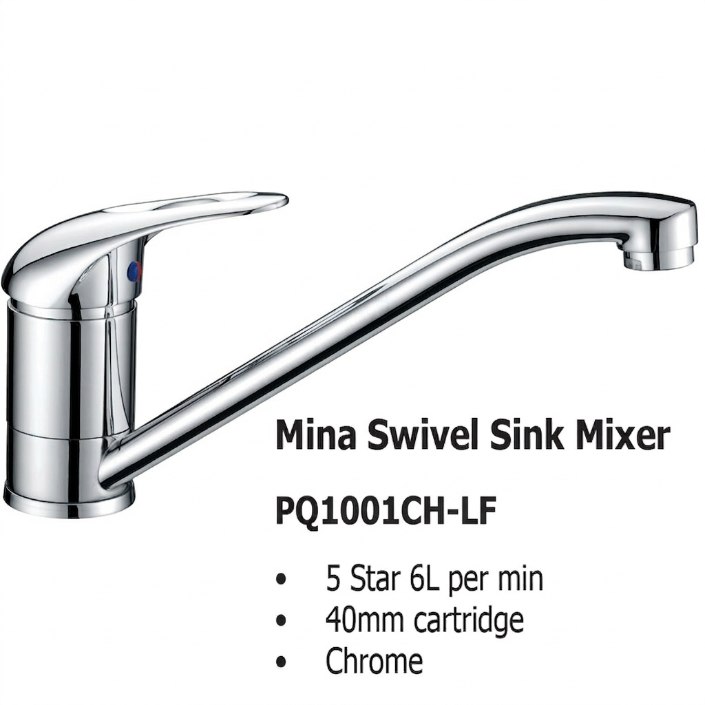 Mina Swivel Sink Mixer PQ1001CH-LF - Bathroom Hub