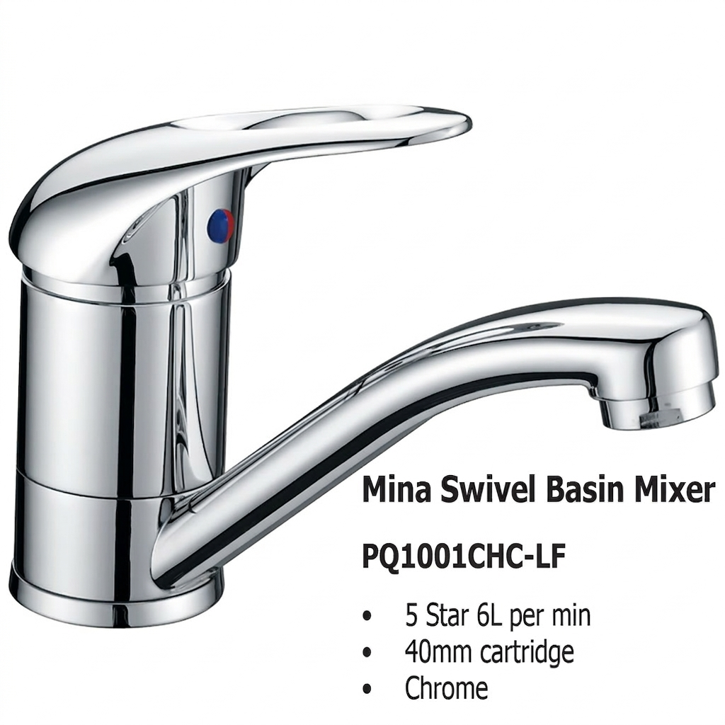 Mina Swivel Basin Mixer PQ1001CHC-LF - Bathroom Hub