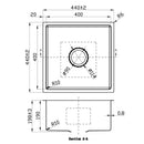New Cora Single Bowl Kitchen Sink 440 x 440mm PR4040N