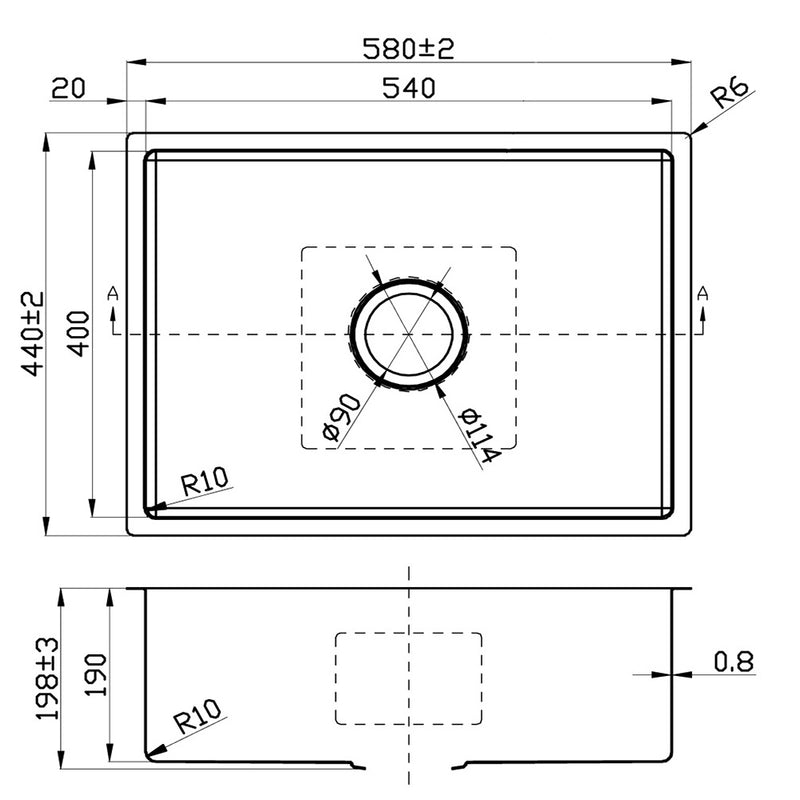 New Cora Single Bowl Kitchen Sink 580 x 440mm PR5040N