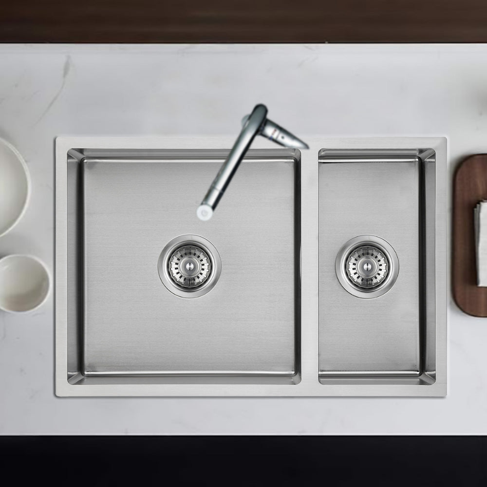 New Cora 1 & 1/2 Bowl Kitchen Sink 670 x 440mm PR670ND - Bathroom Hub