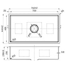New Cora Single Bowl Kitchen Sink 760 x 440mm PR7040N