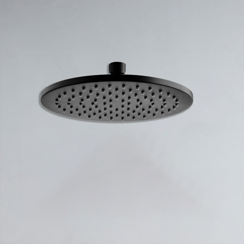 Cora Round Shower Head 200mm Matt Black PRB1056N-B - Bathroom Hub