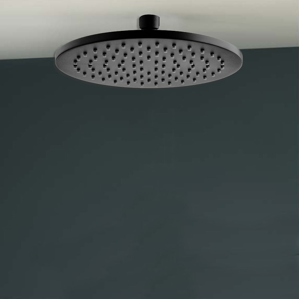 Cora Round Shower Head 200mm Matt Black PRB1056N-B - Bathroom Hub