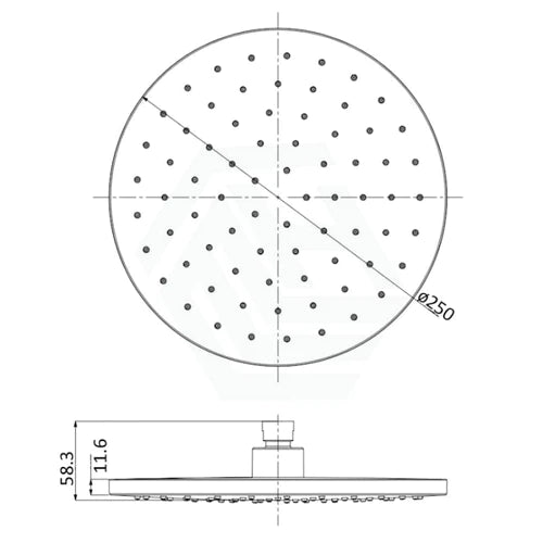 Otus Round Shower Head Matt Black- PRP311001-MB