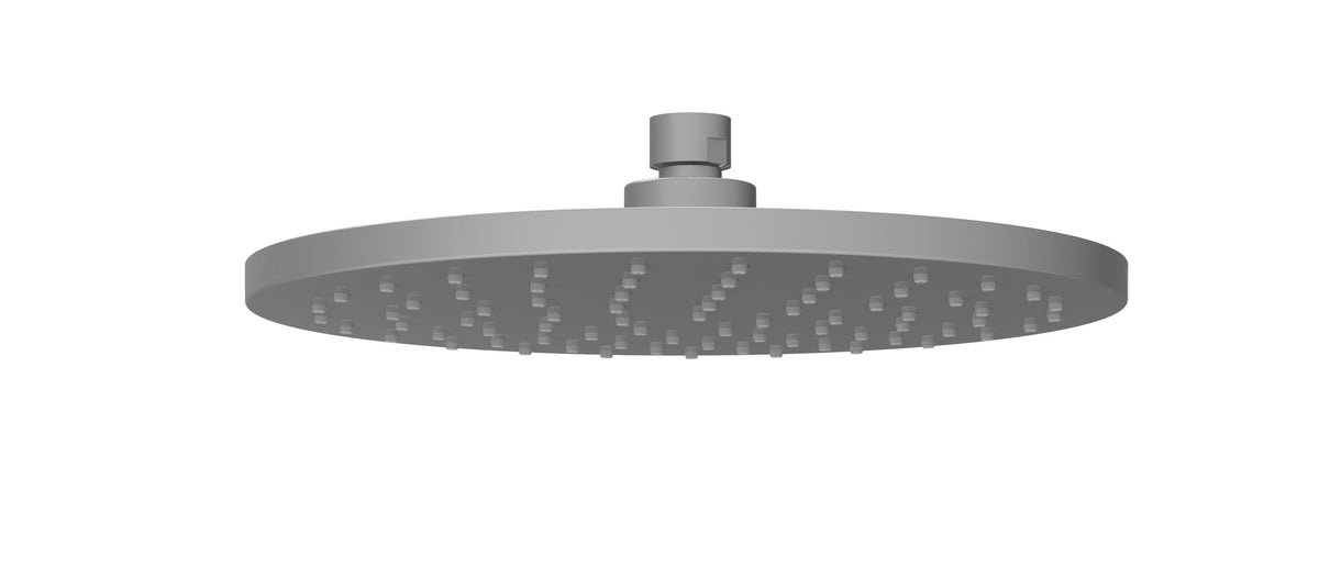 Otus Round Plastic Shower Head Gun Metal 200mm PRP1052N-GM