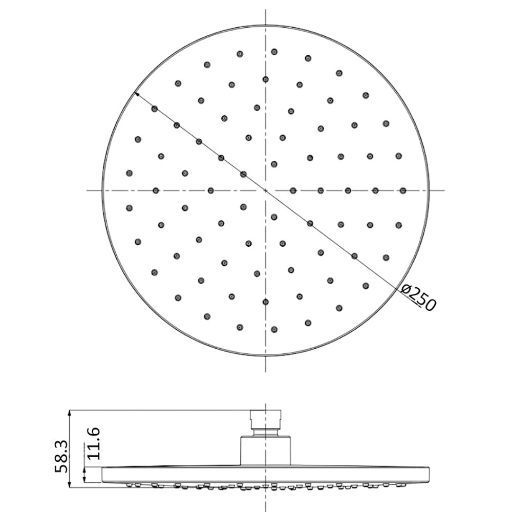 Otus Round Shower Head Chrome PRP311001 - Bathroom Hub