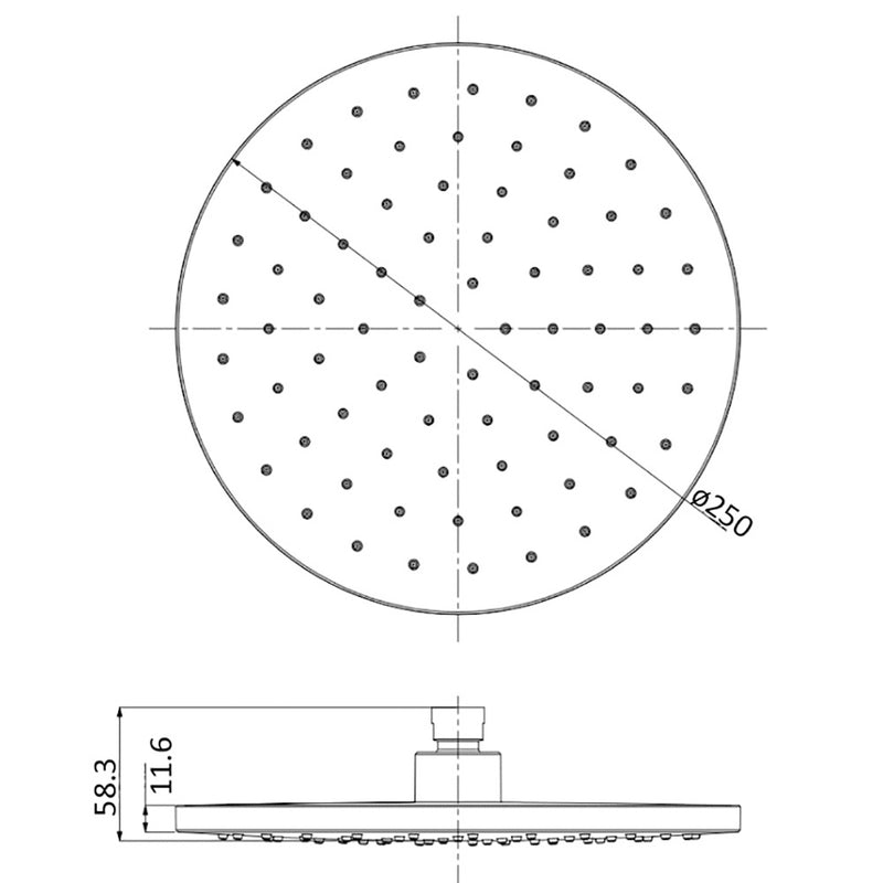 Otus Shower Head 250mm PRP311001