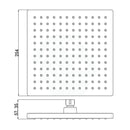 Rosa Square Shower Head 250mm Brushed Nickel - PRP321001-BN
