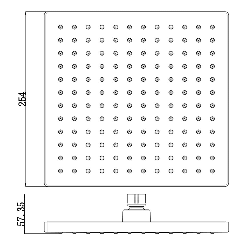 Rosa Square Shower Head 250mm Chrome - PRP321001