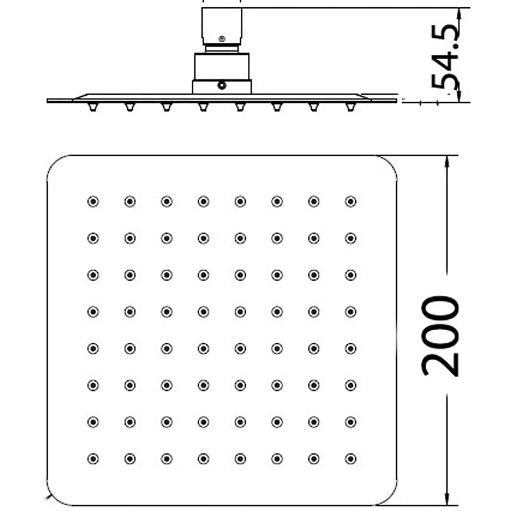 Nova Shower Head 200mm PRS0801N - Bathroom Hub