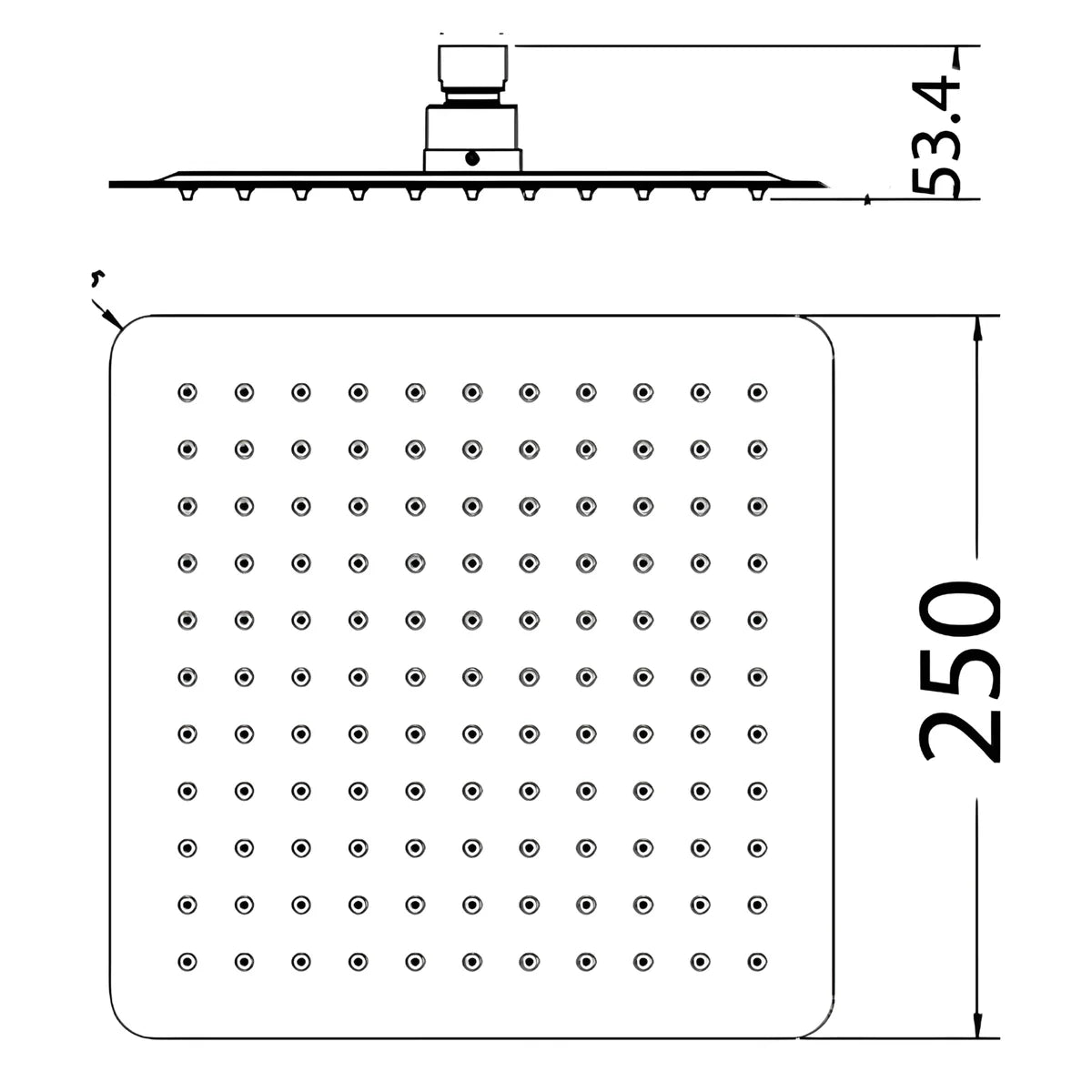 Nova Shower Head Square 250mm Gunmetal PRS0901N-GM - Bathroom Hub