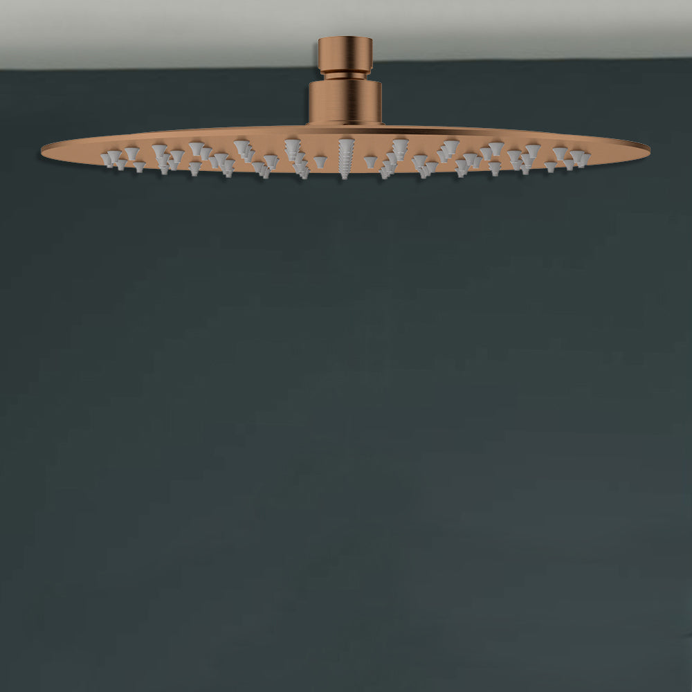 Dove Round SS Shower Head 250mm Brush Copper - PRS0901N-R-BC - Bathroom Hub