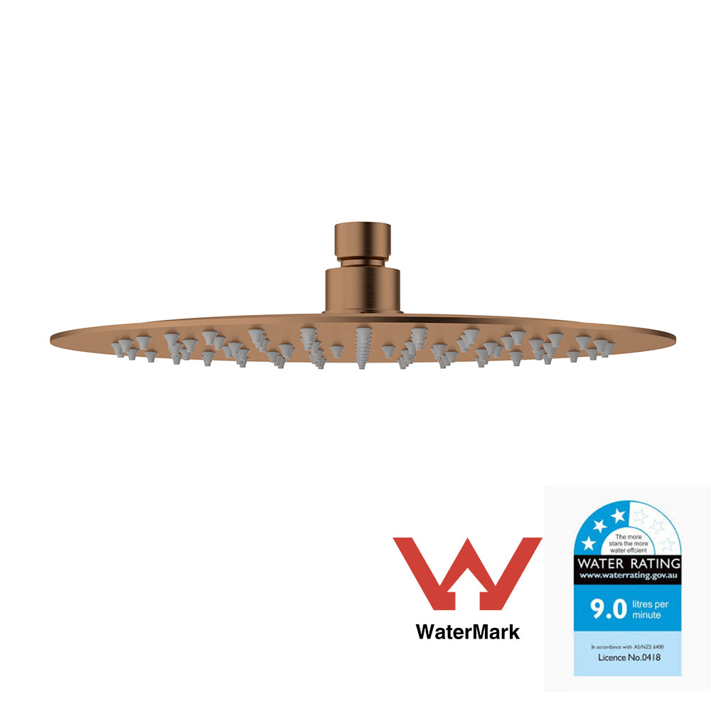 Dove Round SS Shower Head 250mm Brush Copper - PRS0901N-R-BC - Bathroom Hub
