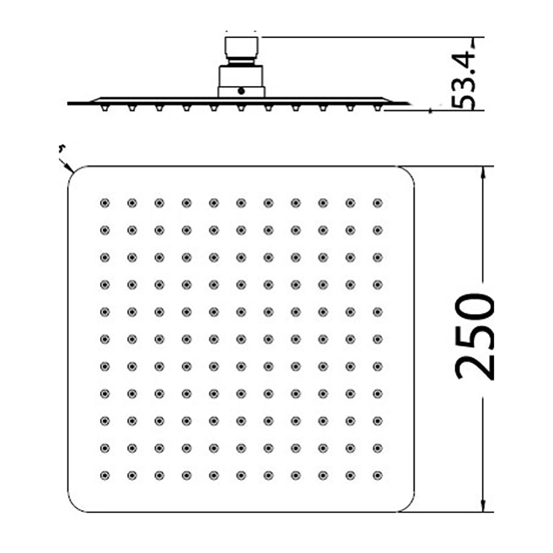 Nova Shower Head 250mm PRS0901N - Bathroom Hub