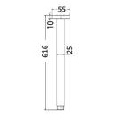 Square Vertical Ceiling Shower Arm 610mm PRY002B