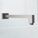 Square Horizontal Wall Mounted Shower Arm 400mm Brushed Nickel - PRY003-BN