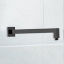 Square Horizontal Wall Mounted Shower Arm 400mm Matt Black -PRY003-B