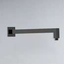 Square Horizontal Wall Mounted Shower Arm 400mm Matt Black -PRY003-B