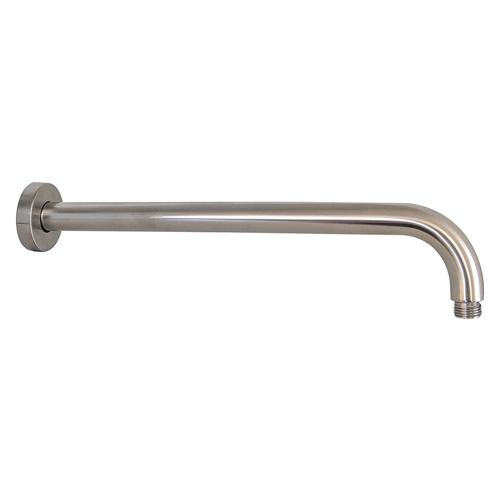 Round Horizontal Shower Arm 400mm Brushed Nickel PRY006-BN - Bathroom Hub