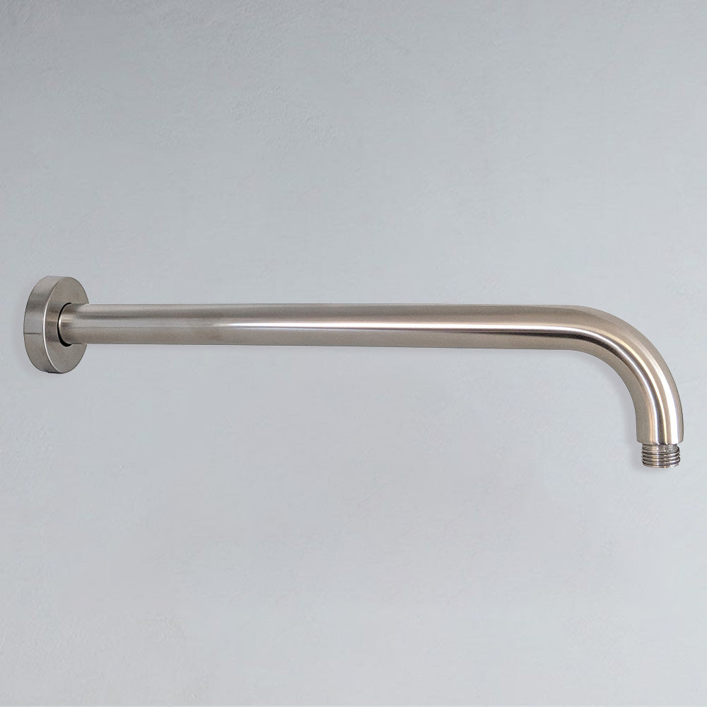 Round Horizontal Shower Arm 400mm Brushed Nickel PRY006-BN - Bathroom Hub