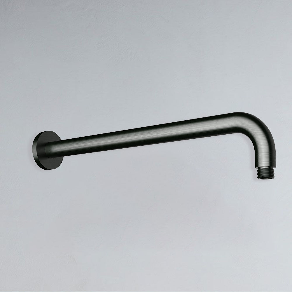 Round Horizontal Shower Arm 400mm Gunmetal PRY006-GM - Bathroom Hub
