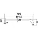 Round Horizontal Shower Arm 400mm Brush Bronze PRY006-BB