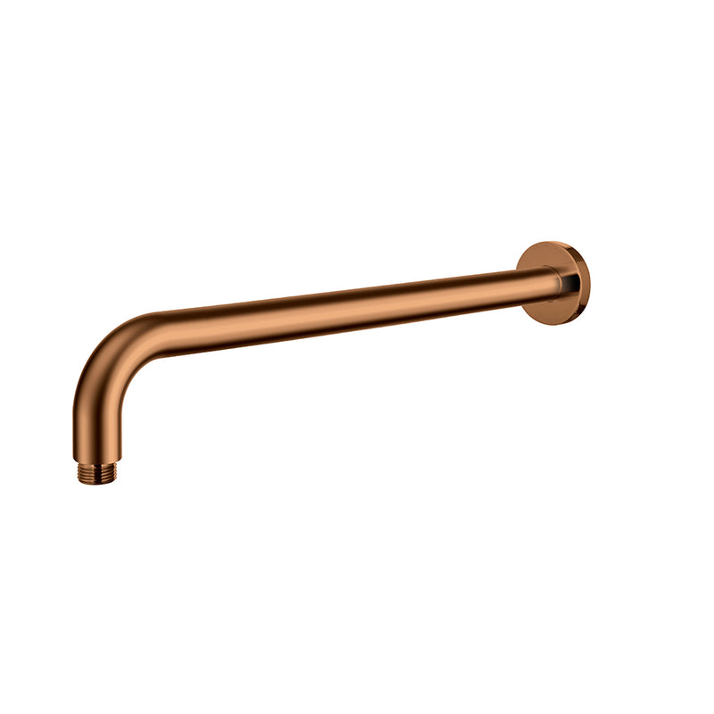Round Horizontal Shower Arm 400mm Brush Copper PRY006SS-BC