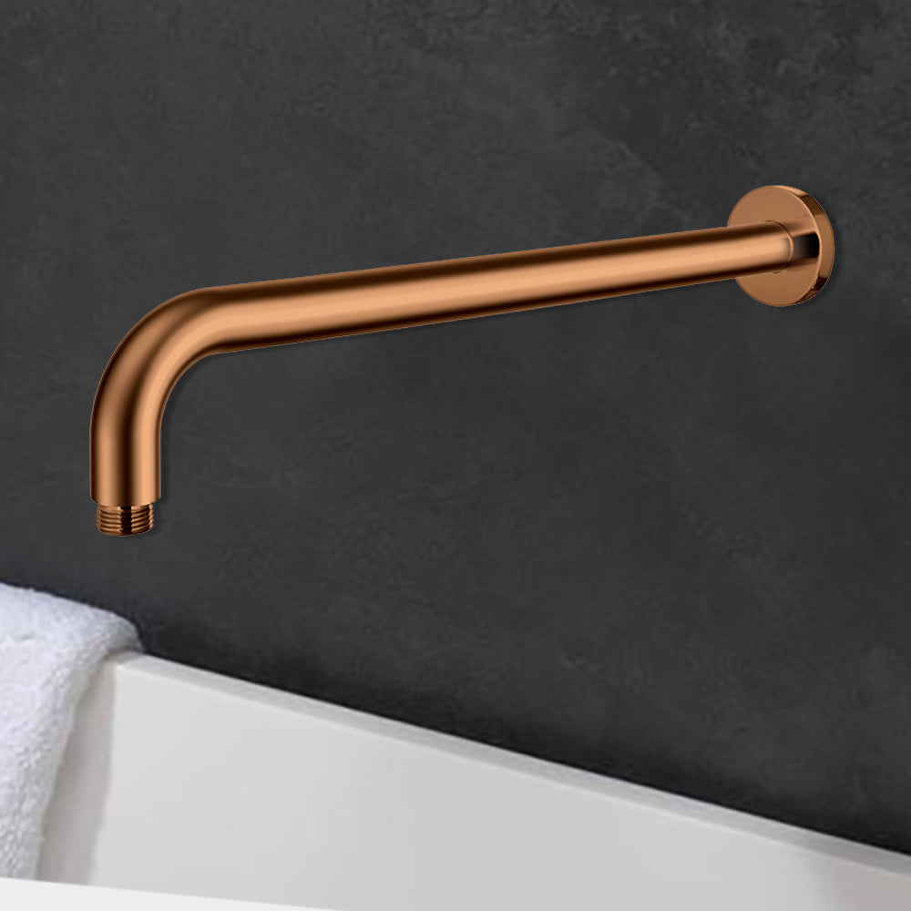 Round Horizontal Shower Arm 400mm Brush Copper PRY006SS-BC - Bathroom Hub