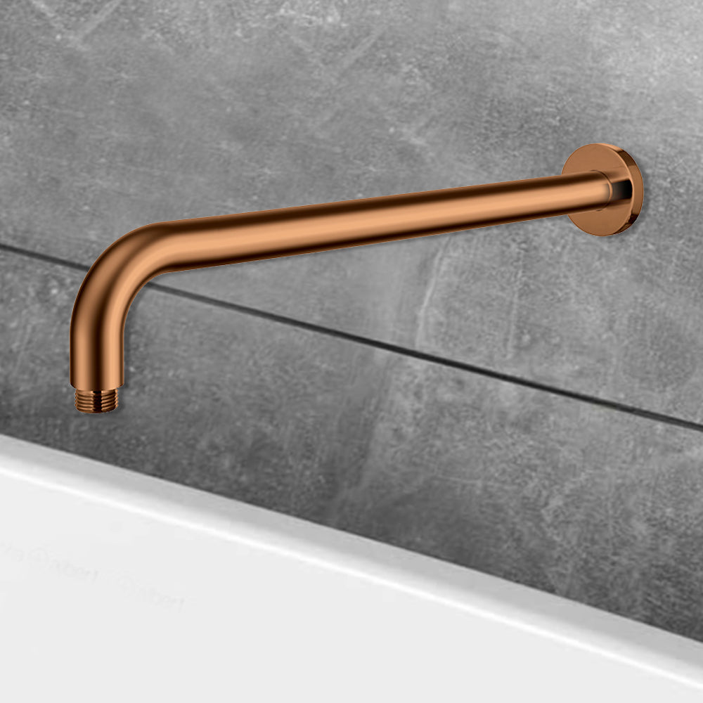 Round Horizontal Shower Arm 400mm Brush Copper PRY006SS-BC - Bathroom Hub