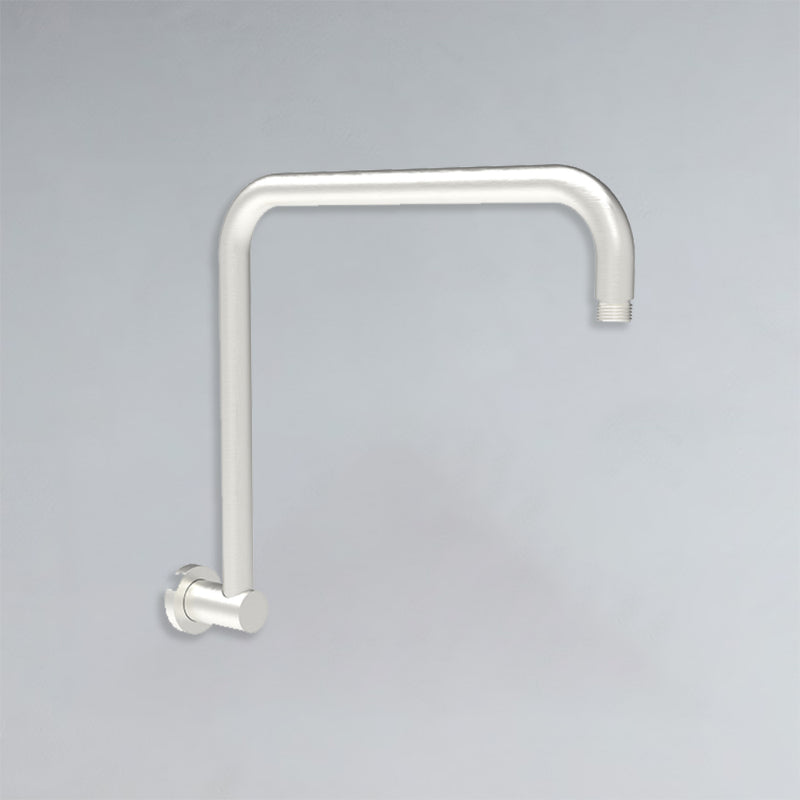 Round Rectangle Cured Shower Arm Brushed Nickel