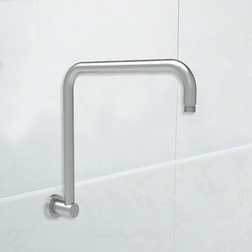 Round Rectangle Curved Shower Arm Gun Metal - PRY020-GM - Bathroom Hub