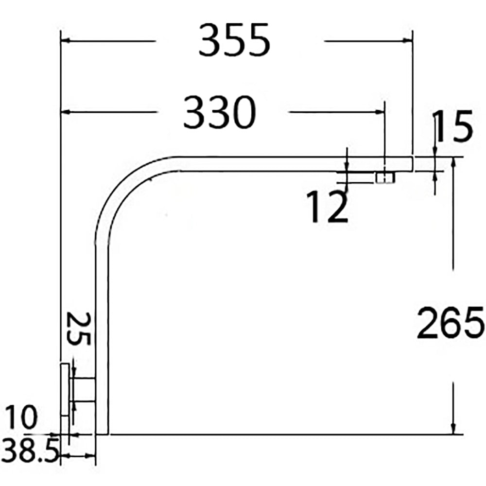 Rectangle Shower Arm PRY030 - Bathroom Hub