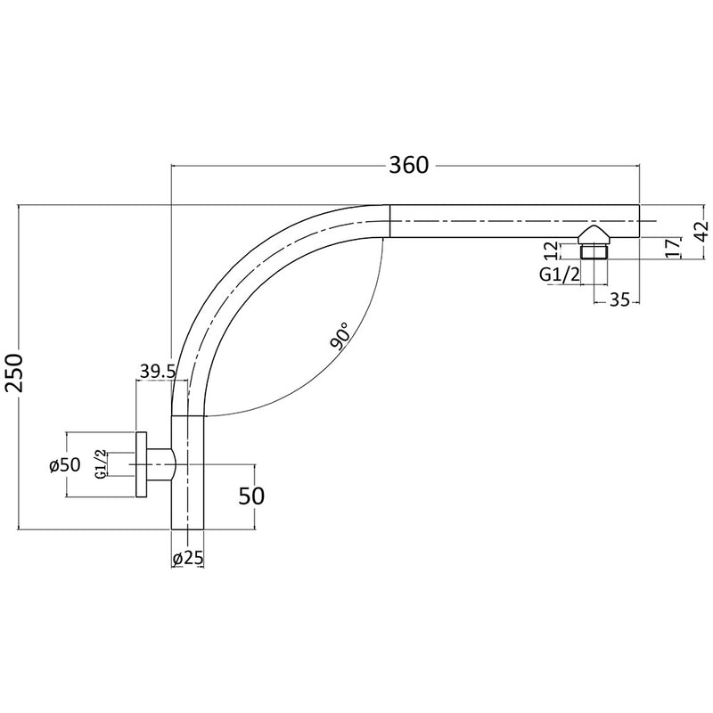 Round Curved Arm PRY631