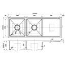 Eden Double Bowl & Single Drainer Kitchen Sink 1160 x 480mm PS1160DR