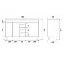 Double Bowl Freestanding White Bathroom Vanity PVC1500DT