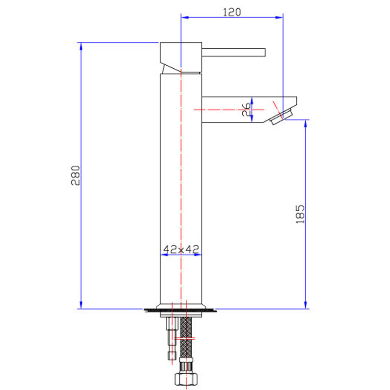 SARA SQUARE HIGH RISE BASIN MIXER