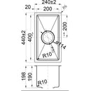 Eden Single Bowl Kitchen Sink 240 x 440mm PS200R