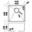 Eden Single Bowl Kitchen Sink 440 x 440mm PS400R