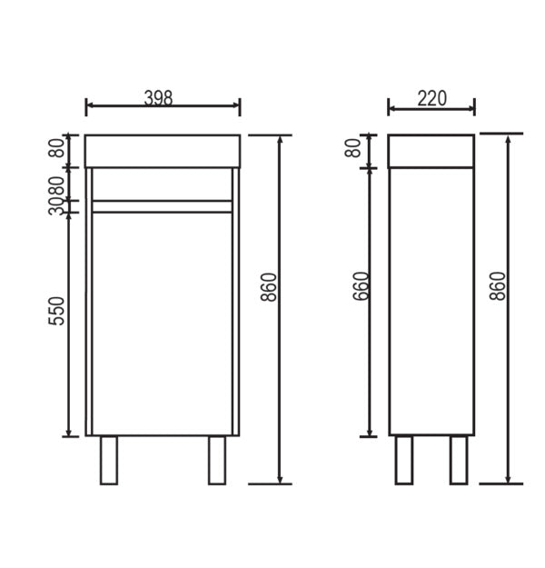 Freestanding White Bathroom Vanity PVC400