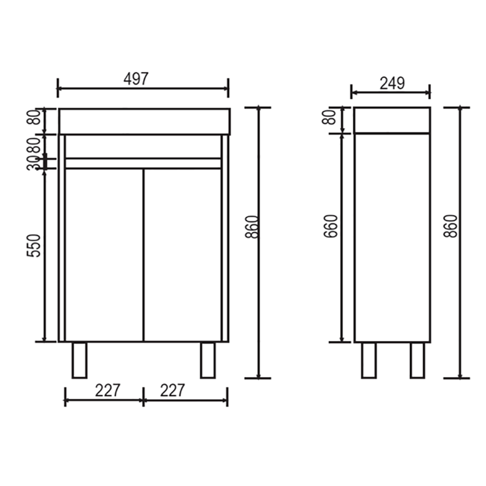 Freestanding White Bathroom Vanity PVC500 - Bathroom Hub